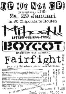 Flyer concert Mihoen!/Boycot/Fairfight